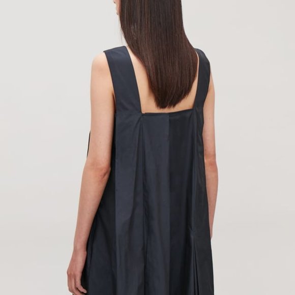 COS Technical Pleated Dress Blue Size 8 Medium - Picture 2 of 11